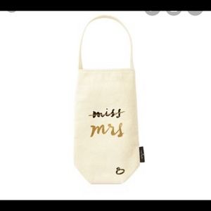 Kate Spade Canvas Miss Mrs Wine Bag Tote